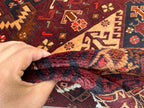 3.9x6.12 Geometric Tribal Rug - Hand-Knotted Afghan Wool Carpet