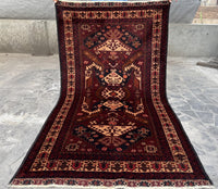 3.9x6.12 Handmade Tribal Area Rug – Geometric Boho Carpet for Living Room &amp; Bedroom – Oriental Floor Decor, Artisan Woven Home Accent