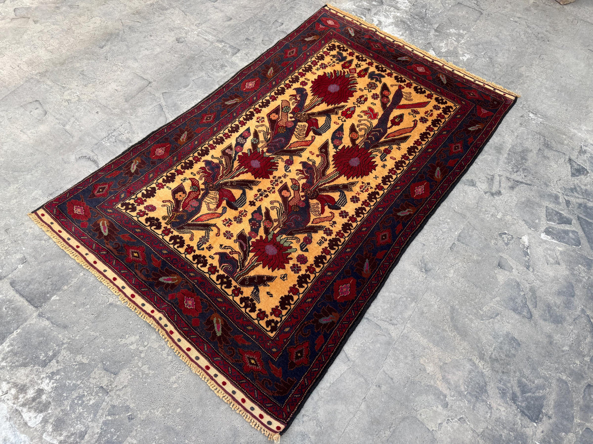 4x6.6 Nomadic Rug - Handmade Afghan Wool Carpet