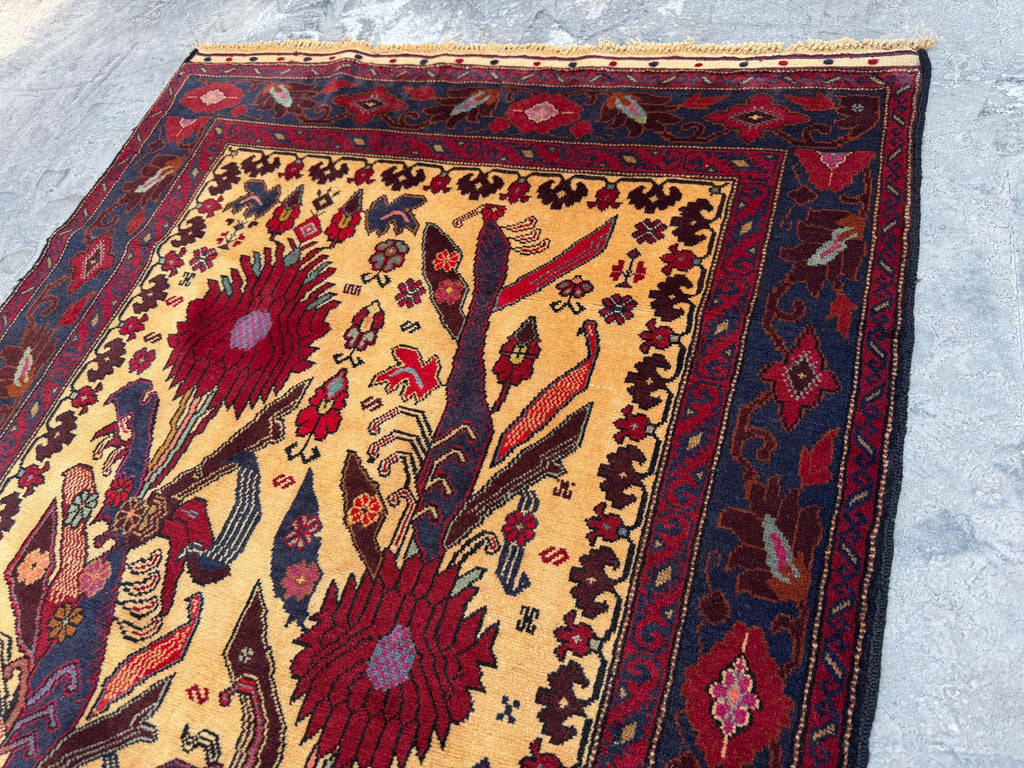 4x6.6 Nomadic Rug - Handmade Afghan Wool Carpet