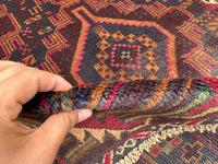 3.8x6.7 Afghan Tribal Woollen Carpet - Handmade Nomadic Rug - Baluchi Vintage Rug for Living room - Bedroom Rug - Dinning Room Rug