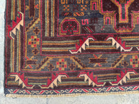 3.8x6.7 Afghan Tribal Woollen Carpet - Handmade Nomadic Rug - Baluchi Vintage Rug for Living room - Bedroom Rug - Dinning Room Rug