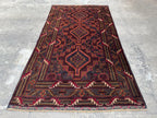3.8x6.7 Baluchi Tribal Carpet - Handmade Afghan Nomadic Wool Rug