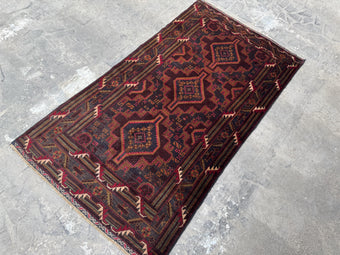 compare product 3.8x6.7 Afghan Tribal Woollen Carpet - Handmade Nomadic Rug - Baluchi Vintage Rug for Living room - Bedroom Rug - Dinning Room Rug