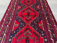 3.8x6.7 Afghan Nomadic Woollen Rug - Baluch Vintage Carpet - Tribal Handmade Rug for Living Room - Bedroom Rug - Gift Rug - Out Door Rug