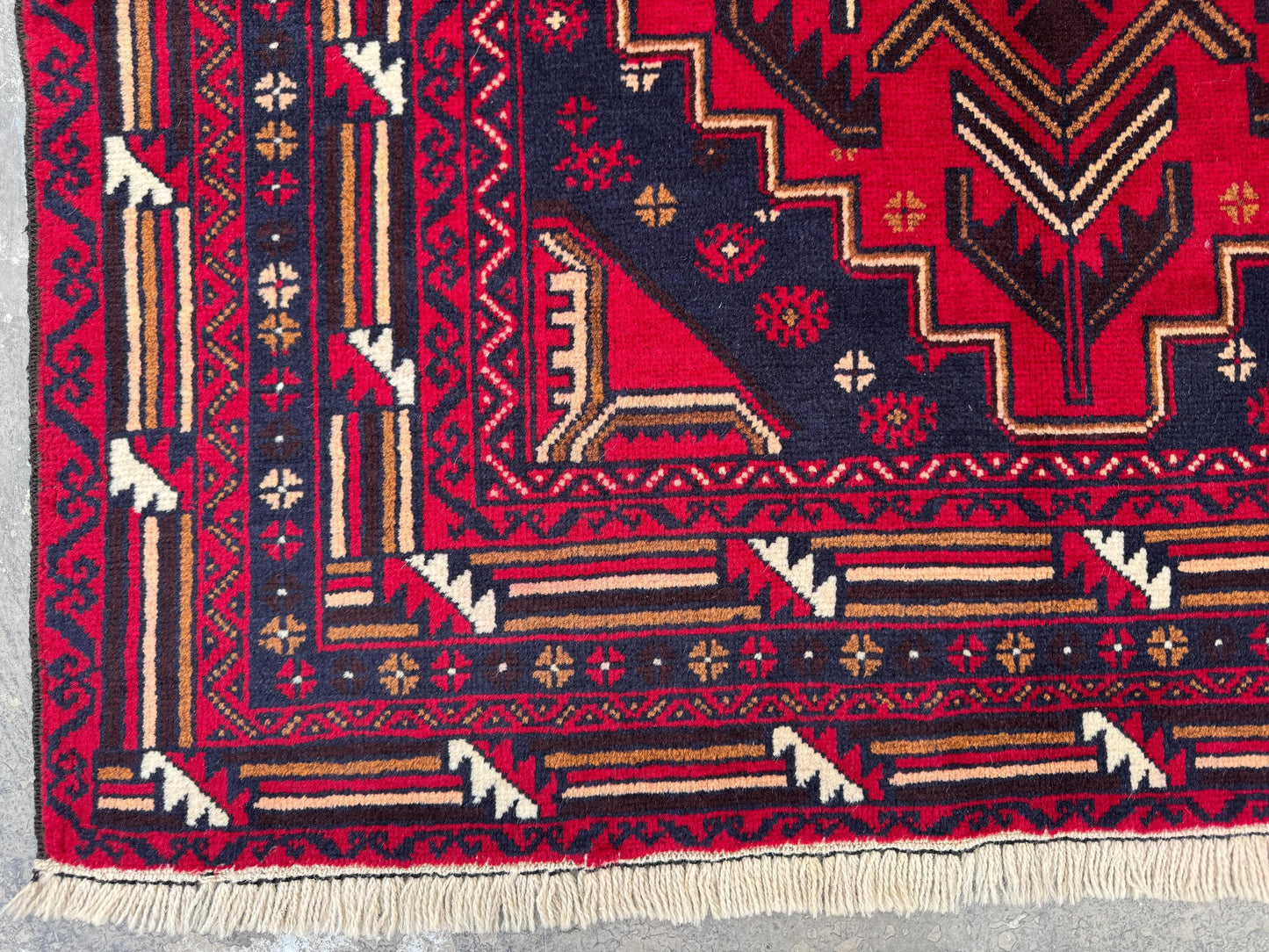 3.8x6.7 Afghan Nomadic Woollen Rug - Baluch Vintage Carpet - Tribal Handmade Rug for Living Room - Bedroom Rug - Gift Rug - Out Door Rug