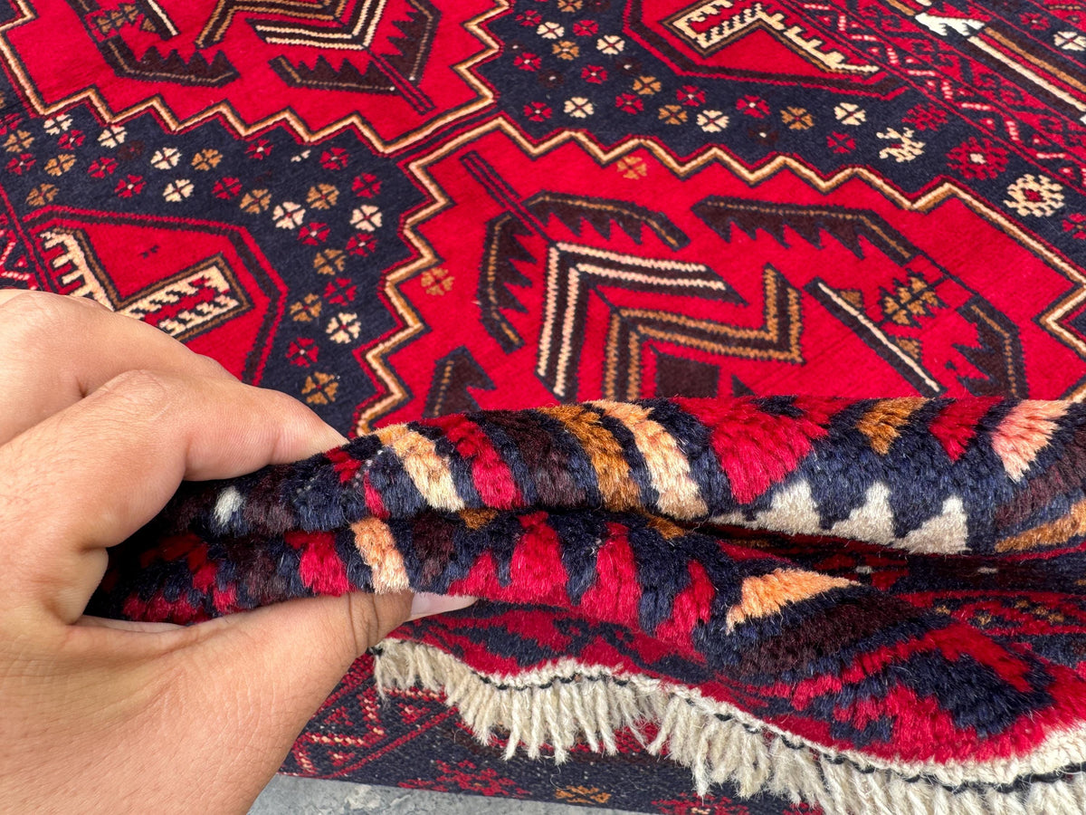 3.8x6.7 Baluch Nomadic Rug - Handmade Afghan Tribal Wool Carpet