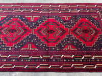 3.8x6.7 Afghan Nomadic Woollen Rug - Baluch Vintage Carpet - Tribal Handmade Rug for Living Room - Bedroom Rug - Gift Rug - Out Door Rug