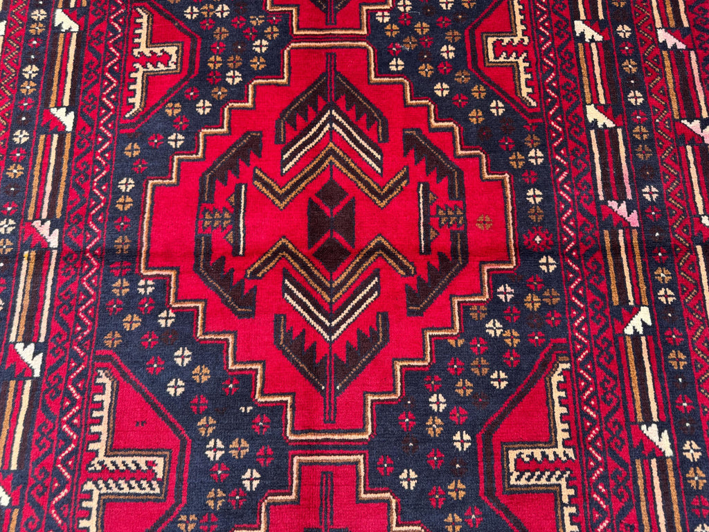 3.8x6.7 Baluch Nomadic Rug - Handmade Afghan Tribal Wool Carpet