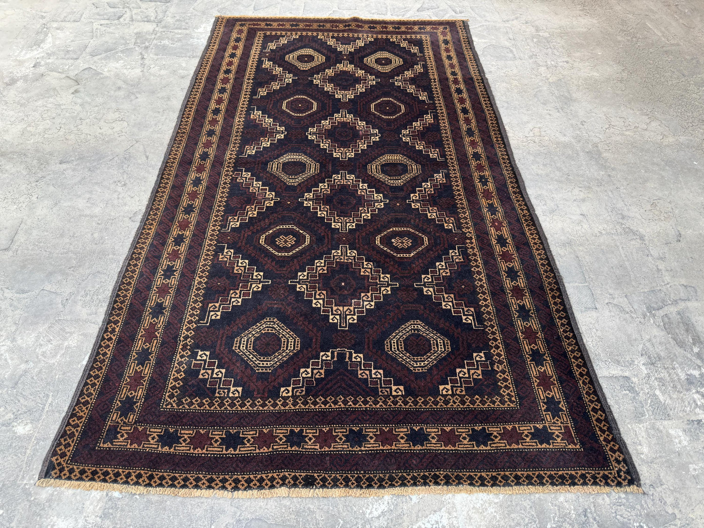 3.10x6.8 Tribal Area Rug – Handmade Geometric Boho Carpet for Living Room &amp; Bedroom – Oriental Floor Decor, Artisan Woven Home Accent