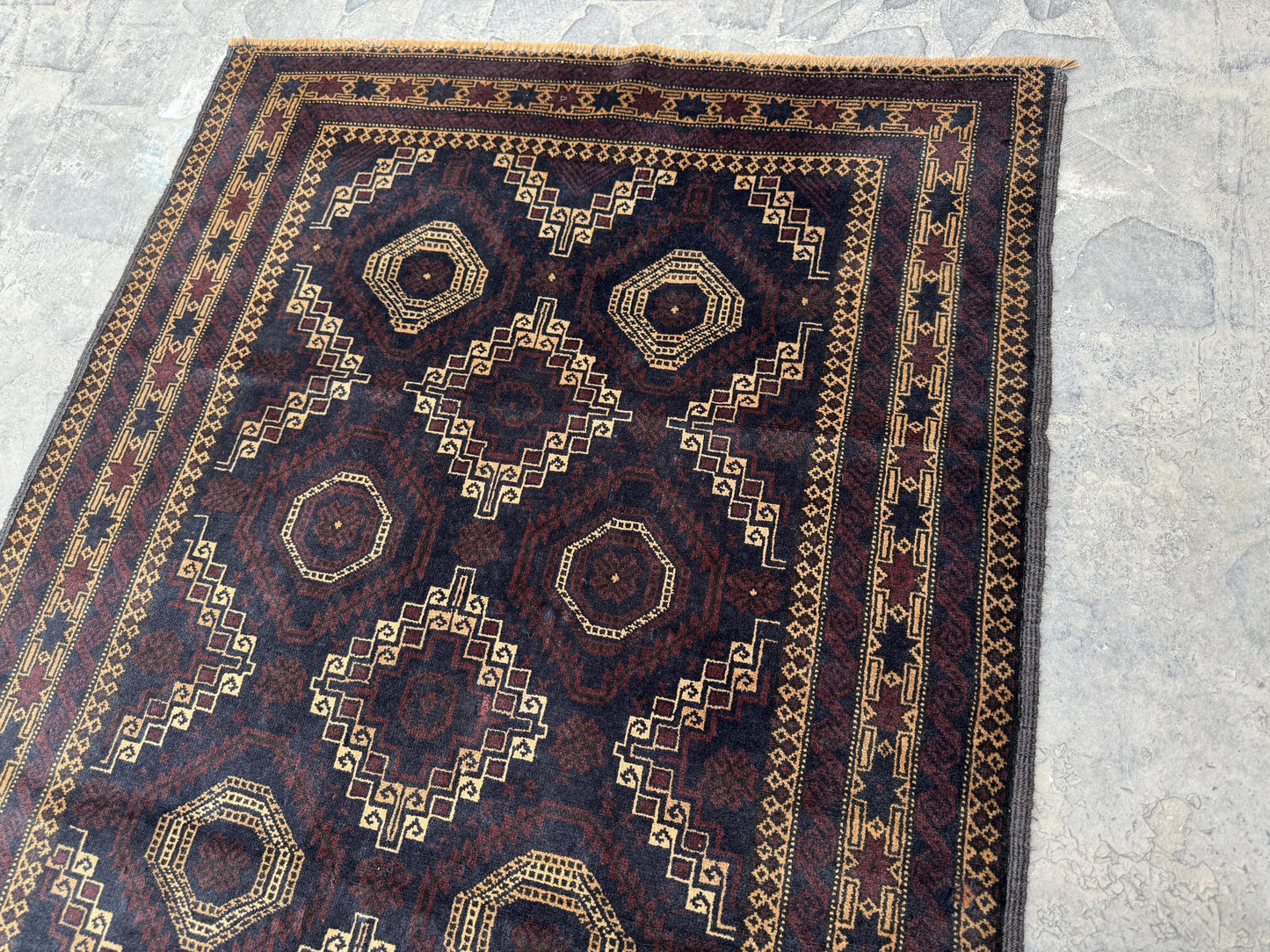 3.10x6.8 Tribal Area Rug – Handmade Geometric Boho Carpet for Living Room &amp; Bedroom – Oriental Floor Decor, Artisan Woven Home Accent