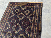 3.10x6.8 Tribal Area Rug – Handmade Geometric Boho Carpet for Living Room &amp; Bedroom – Oriental Floor Decor, Artisan Woven Home Accent
