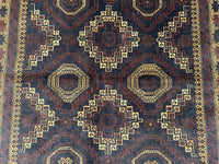 3.10x6.8 Tribal Area Rug – Handmade Geometric Boho Carpet for Living Room &amp; Bedroom – Oriental Floor Decor, Artisan Woven Home Accent