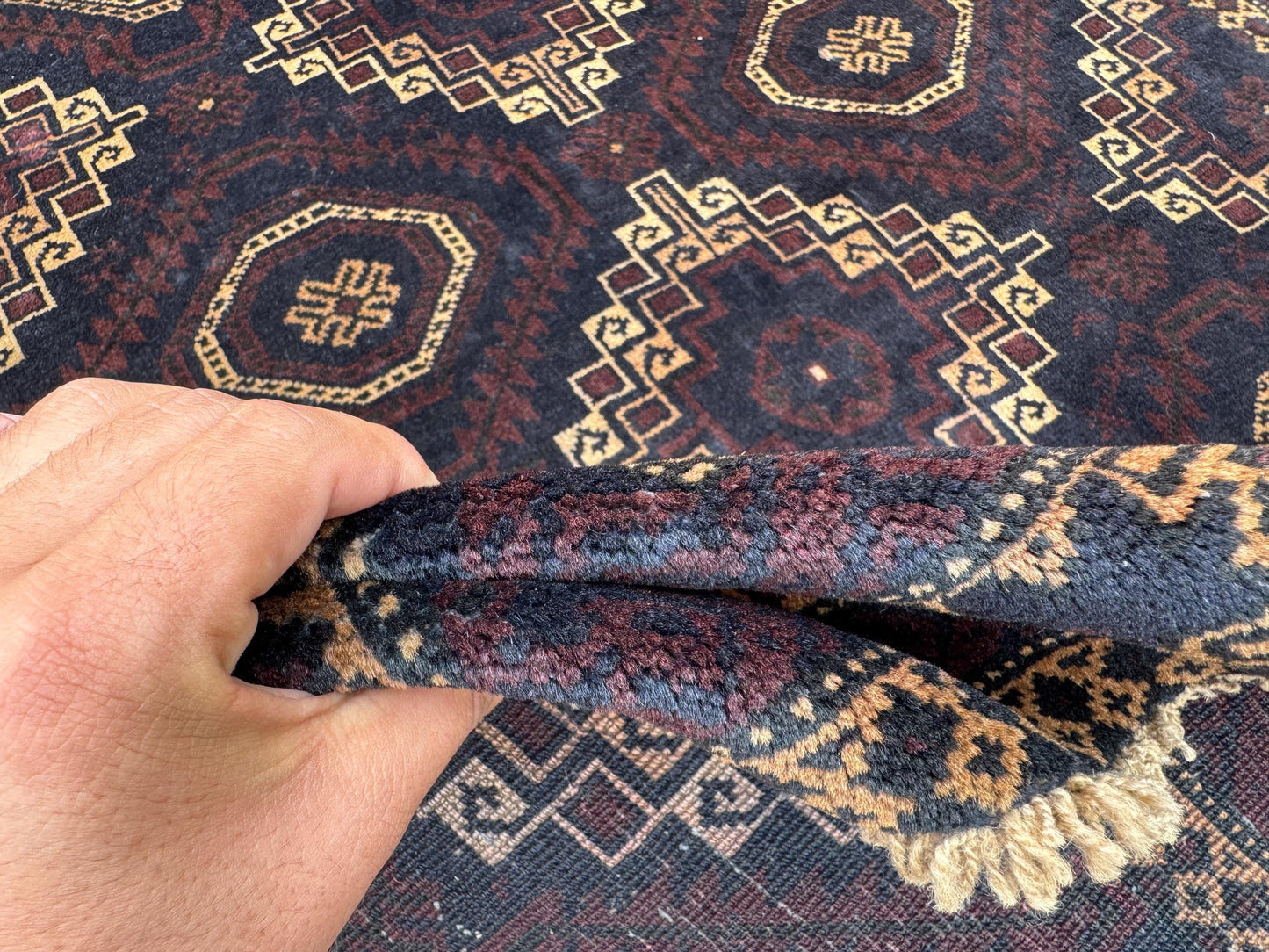 3.10x6.8 Tribal Area Rug – Handmade Geometric Boho Carpet for Living Room &amp; Bedroom – Oriental Floor Decor, Artisan Woven Home Accent