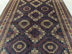 3.10x6.8 Geometric Tribal Rug - Hand-Knotted Afghan Wool Carpet