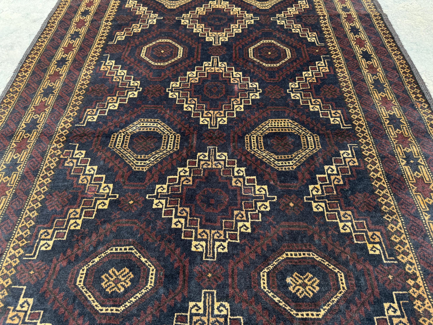 3.10x6.8 Tribal Area Rug – Handmade Geometric Boho Carpet for Living Room &amp; Bedroom – Oriental Floor Decor, Artisan Woven Home Accent