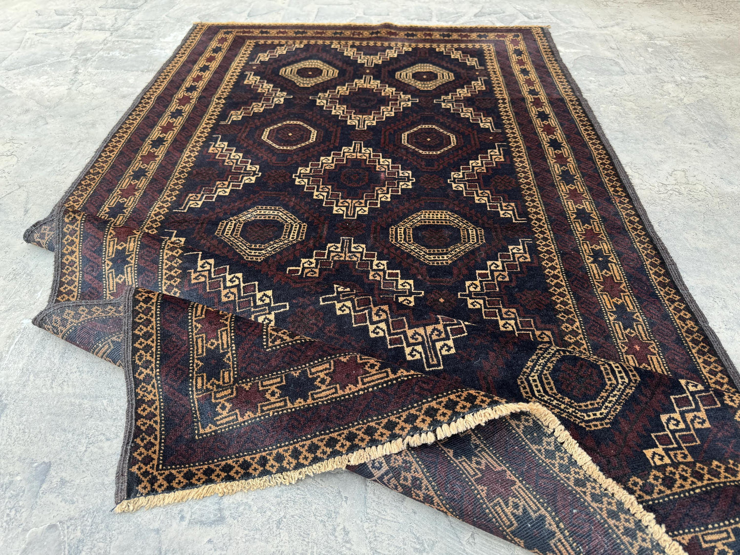 3.10x6.8 Tribal Area Rug – Handmade Geometric Boho Carpet for Living Room &amp; Bedroom – Oriental Floor Decor, Artisan Woven Home Accent