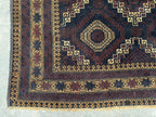 3.10x6.8 Geometric Tribal Rug - Hand-Knotted Afghan Wool Carpet