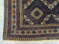 3.10x6.8 Tribal Area Rug – Handmade Geometric Boho Carpet for Living Room &amp; Bedroom – Oriental Floor Decor, Artisan Woven Home Accent
