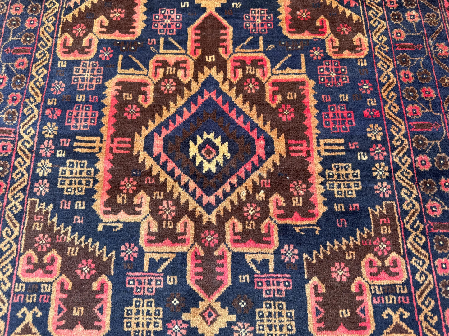 3.12x7.3 Tribal Area Rug – Handmade Geometric Boho Carpet for Living Room &amp; Bedroom – Oriental Floor Decor, Artisan Woven Home Accent