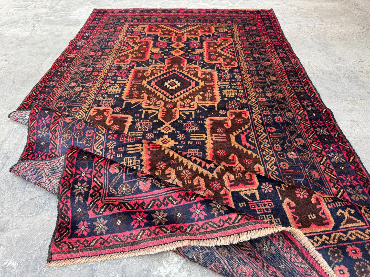 3.12x7.3 Tribal Area Rug – Handmade Geometric Boho Carpet for Living Room &amp; Bedroom – Oriental Floor Decor, Artisan Woven Home Accent