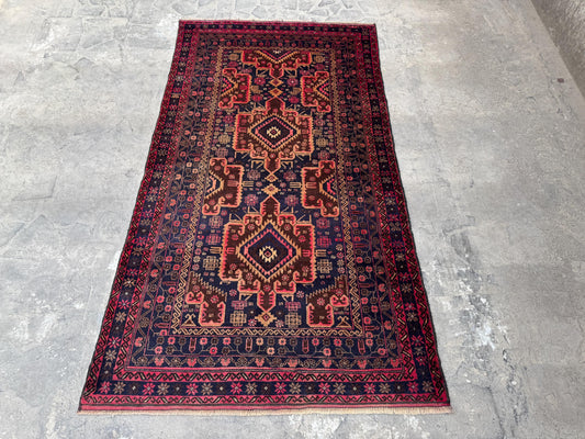 3.12x7.3 Tribal Area Rug – Handmade Geometric Boho Carpet for Living Room &amp; Bedroom – Oriental Floor Decor, Artisan Woven Home Accent