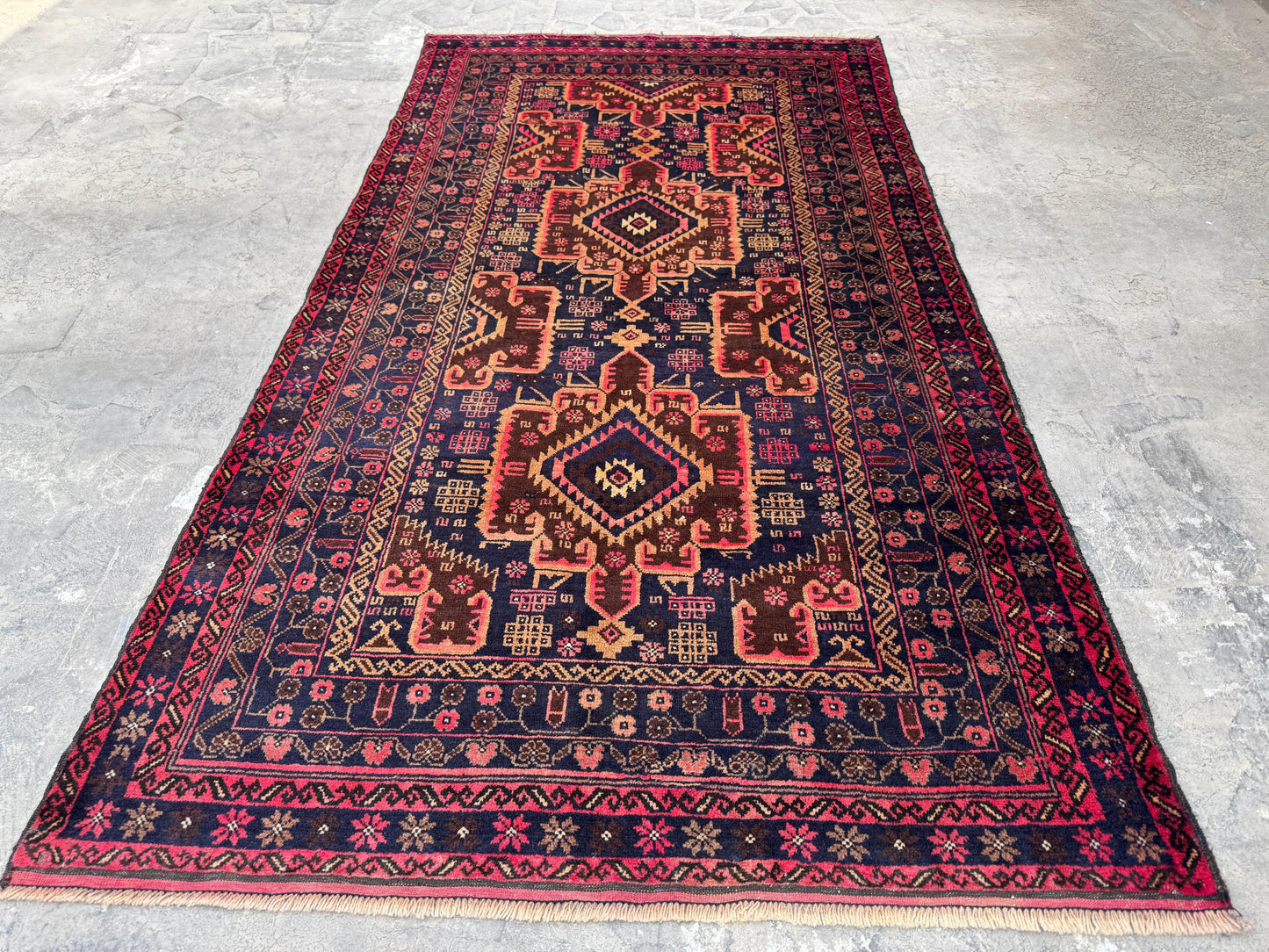 3.12x7.3 Tribal Area Rug – Handmade Geometric Boho Carpet for Living Room &amp; Bedroom – Oriental Floor Decor, Artisan Woven Home Accent