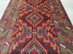 3.11x6.7 Geometric Tribal Rug - Hand-Knotted Afghan Wool Carpet