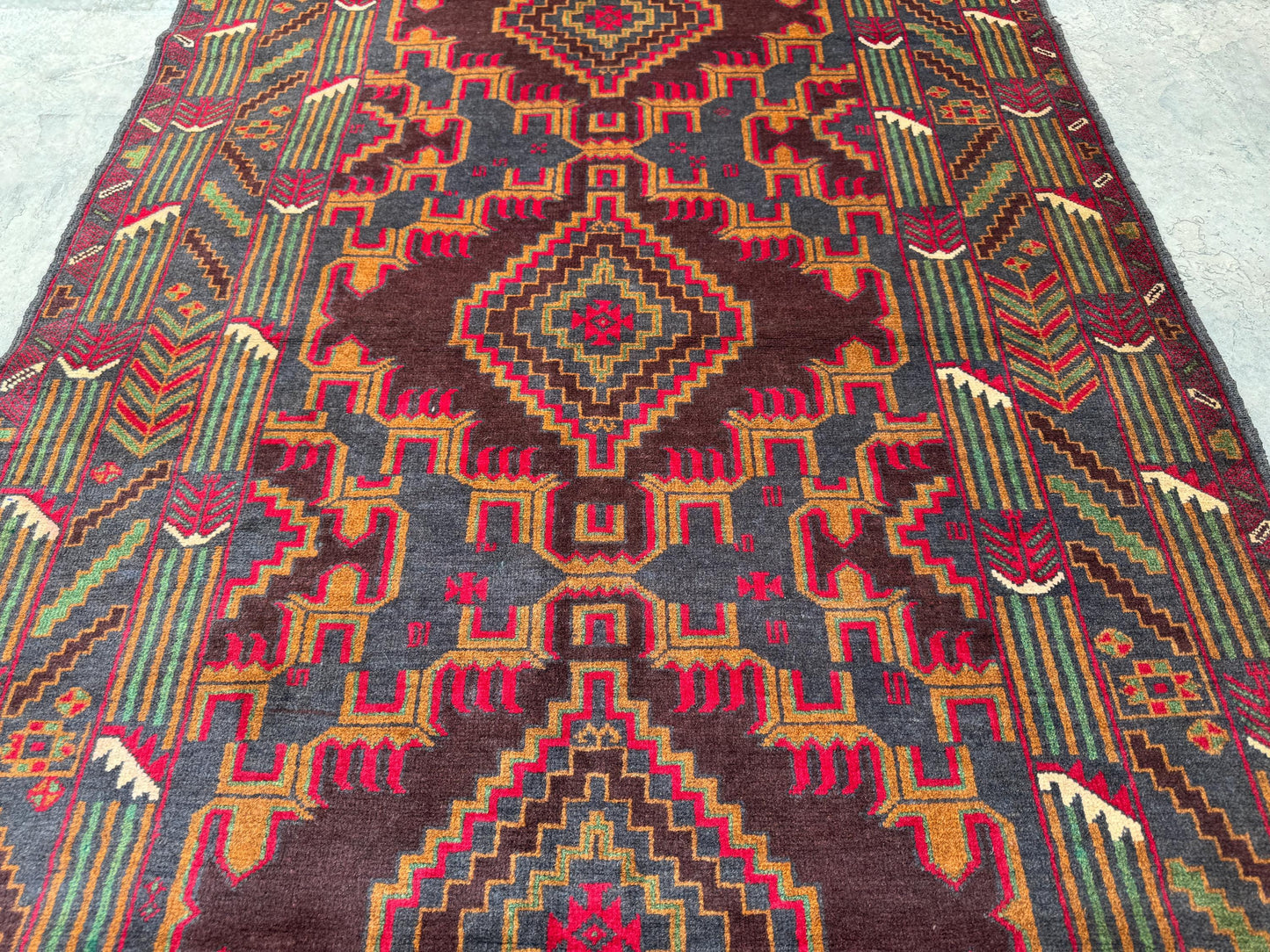 3.11x6.7 Handmade Tribal Area Rug – Geometric Boho Carpet for Living Room &amp; Bedroom – Oriental Floor Decor, Artisan Woven Home Accent