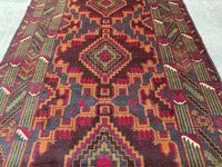 3.11x6.7 Handmade Tribal Area Rug – Geometric Boho Carpet for Living Room &amp; Bedroom – Oriental Floor Decor, Artisan Woven Home Accent