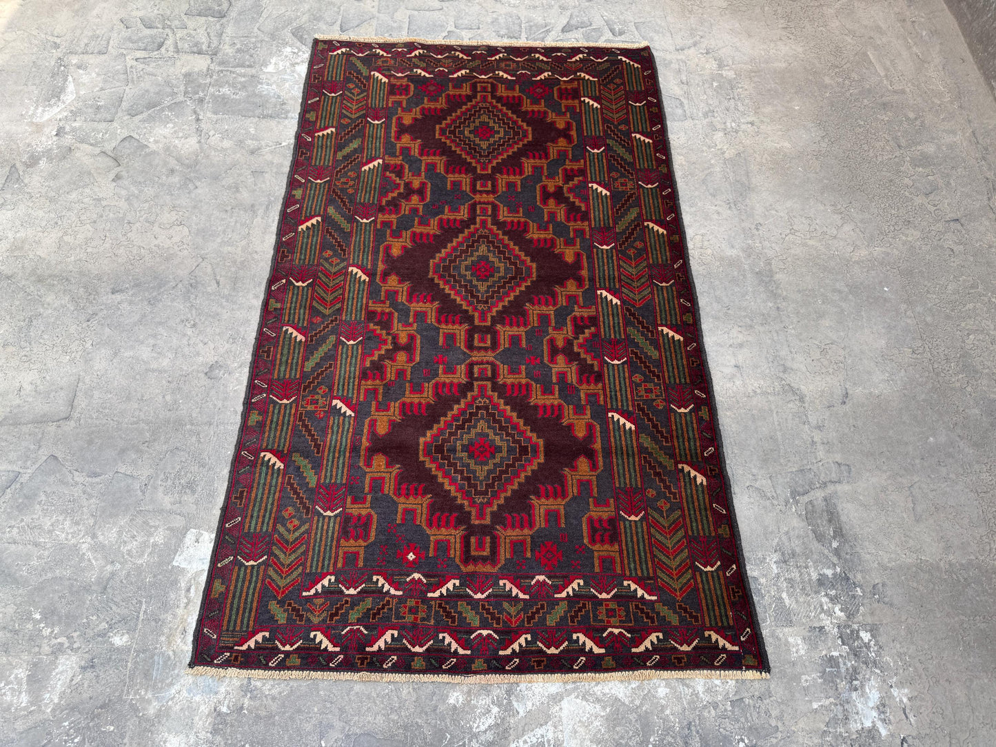 3.11x6.7 Handmade Tribal Area Rug – Geometric Boho Carpet for Living Room &amp; Bedroom – Oriental Floor Decor, Artisan Woven Home Accent