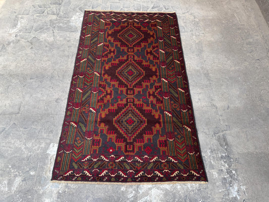 3.11x6.7 Handmade Tribal Area Rug – Geometric Boho Carpet for Living Room &amp; Bedroom – Oriental Floor Decor, Artisan Woven Home Accent