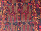 3.11x6.9 Turkmen Geometric Rug - Hand-Knotted Afghan Wool Carpet