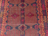 3.11x6.9 Afghan Geometric Carpet - Hand-Knotted Turkmen Carpet - Morrocan Rug For Living Room, Bedroom &amp; Kid's Room Area Rug - Boho Gift Rug