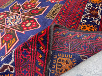 3.12x6.8 Afghan Runner rug Antique Hand knotted Wool Runner, Oriental Hallway Runner Rug, Turkmen Stair runner Rug, Entryway runner Area Rug