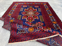 3.12x6.8 Afghan Runner rug Antique Hand knotted Wool Runner, Oriental Hallway Runner Rug, Turkmen Stair runner Rug, Entryway runner Area Rug
