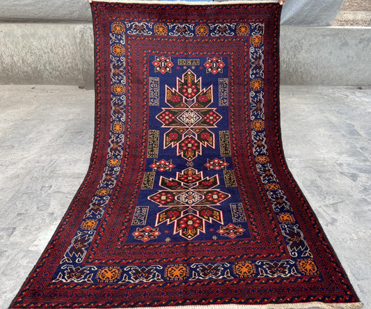 3.12x6.8 Afghan Runner rug Antique Hand knotted Wool Runner, Oriental Hallway Runner Rug, Turkmen Stair runner Rug, Entryway runner Area Rug