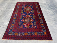 3.12x6.8 Afghan Runner rug Antique Hand knotted Wool Runner, Oriental Hallway Runner Rug, Turkmen Stair runner Rug, Entryway runner Area Rug