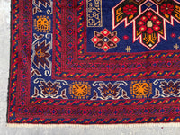 3.12x6.8 Afghan Runner rug Antique Hand knotted Wool Runner, Oriental Hallway Runner Rug, Turkmen Stair runner Rug, Entryway runner Area Rug