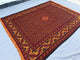7x9ft Golden &amp; Rustic Red Flat-Woven Embroidered Kilim - Afghan Tribal Woollen Rug - Qalai-Naw Area Rug for Living Room and Bedroom