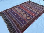 4.3x6.8ft Colourful Afghan Kilim - Handmade Qalai Naw Wool Area Rug