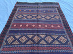 4.3x6.8ft Colourful Afghan Kilim - Handmade Qalai Naw Wool Area Rug